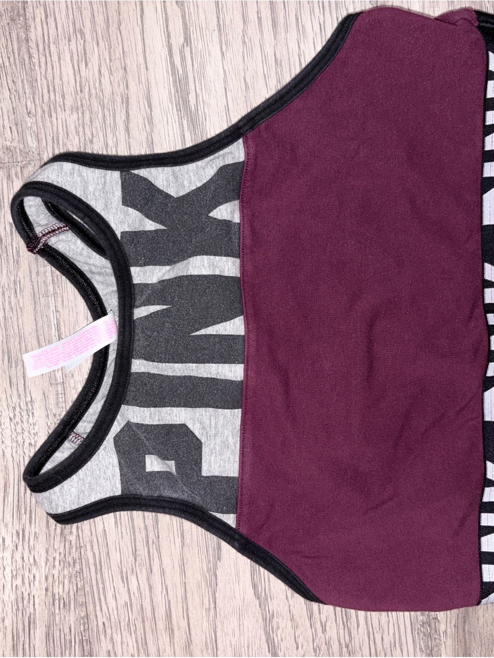 PINK Victoria's Secret Plum & Gray Pullover Sports Bra
